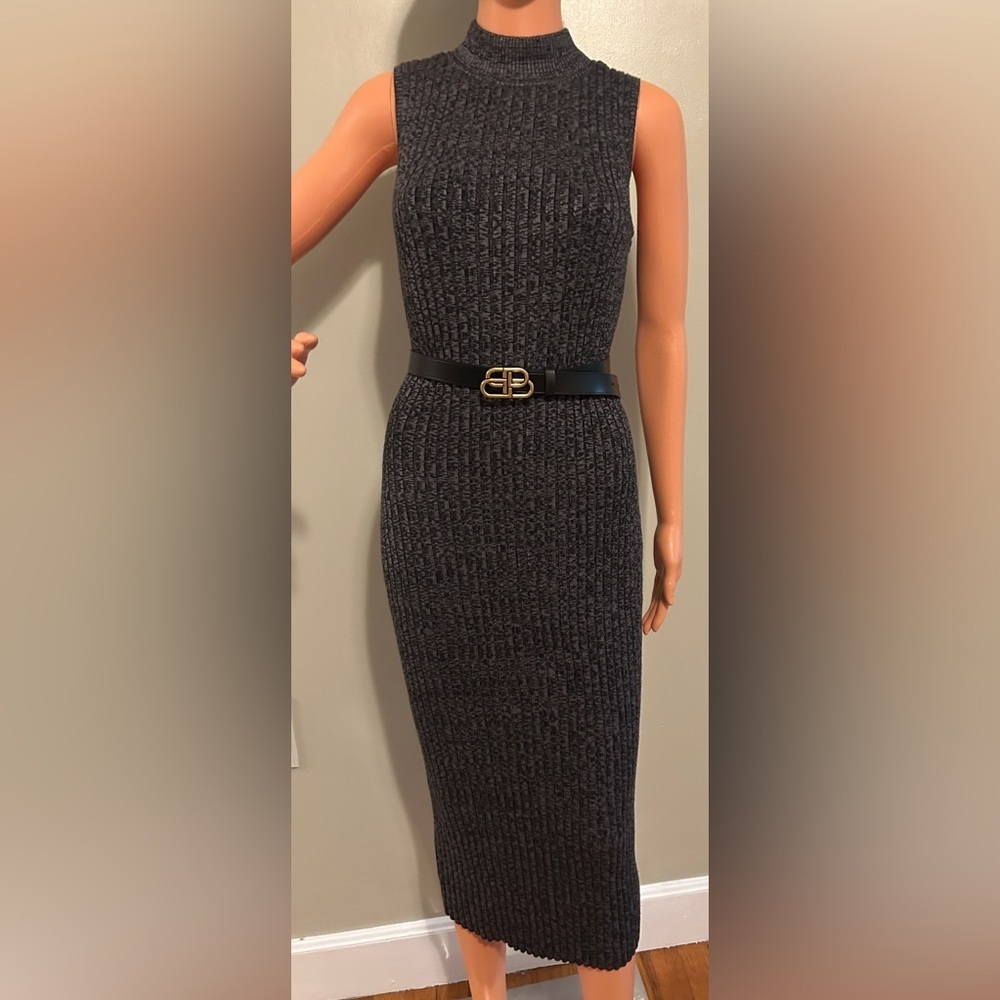 Elegant Black Textured Women's Dress - Picture 3 of 11